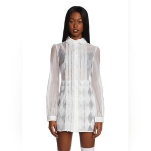 Dolls Kill - I Totally Paused Sheer Top -White